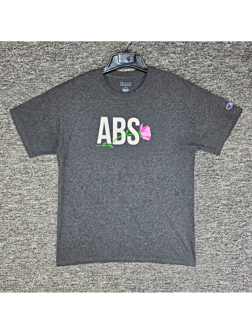 Champion Authentic Athleticwear Men's Gray Graphic Logo Crew Neck T-Shirt Size M